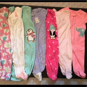 🎀 6 Month Baby Girl Fleece Footie PJ’s Lot 🎀
